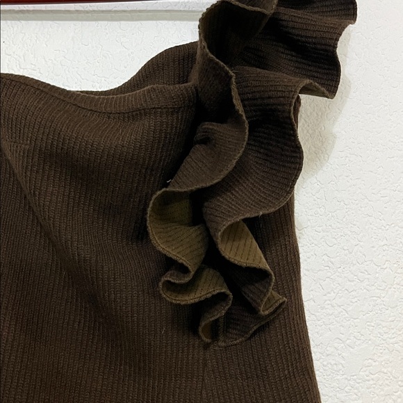 Ghospell One Shoulder Ruffle Ribbed Sweater Dress - Picture 9 of 17